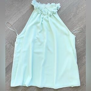 Lalavon Floral Trim Halter Top